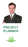 man in suit with caption Project Planner