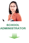 woman wearing glasses labeled School Administrator