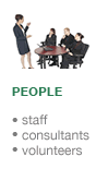 people: staff, consultants, volunteers.