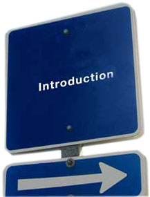 square sign that reads 'introduction', with arrow pointing right